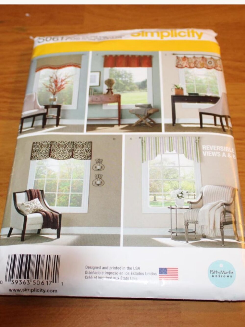 Simplicity Sewing Pattern Patty Marlin Designs S06170S Valances Window Treatment